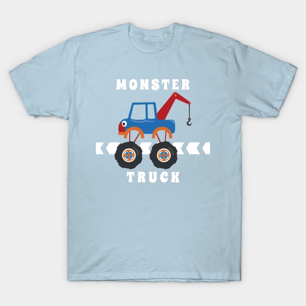 Vector illustration of monster truck with cartoon style T-Shirt by KIDS APPAREL